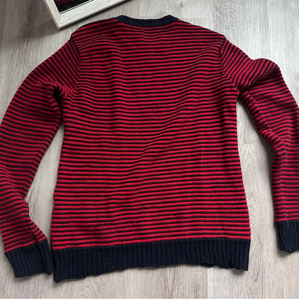 Zadig & Voltaire Red and Black Striped Crewneck Sweater - Picture 3 of 4